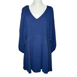 Treasure & Bond Pintuck Long Sleeve Minidress Navy Size Large NWT Nordstrom